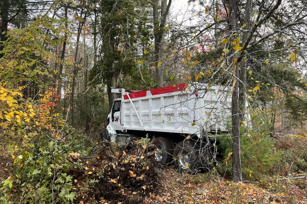 Dump Truck Goes Off Route 4 in Northwood, New Hampshire, and Into Woods